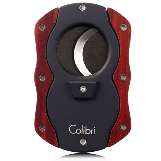 Colibri-Wooden-Handle-Cigar-Cutter-Black-and-Red